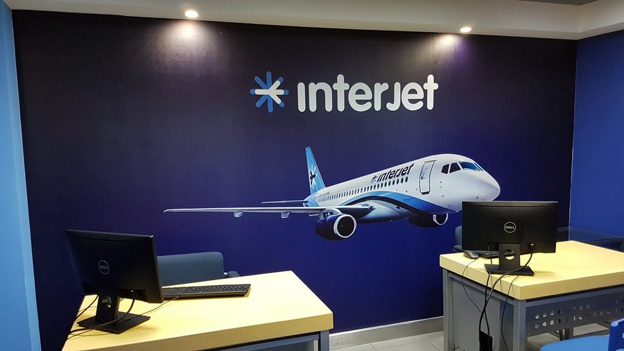Mural de vinil Interjet